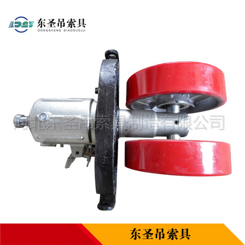 防爆手動叉車產品聚氨酯行走輪細節展示圖--河北東圣吊索具制造有限公司--小型攪拌機|石材夾具|液壓堆高車|手動叉車