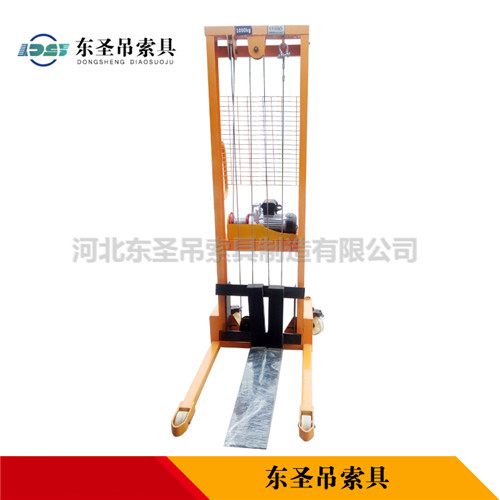 手動液壓裝卸車產品實拍照片--河北東圣吊索具制造有限公司--手動液壓堆高車|手動叉車|石材夾具|小型攪拌機