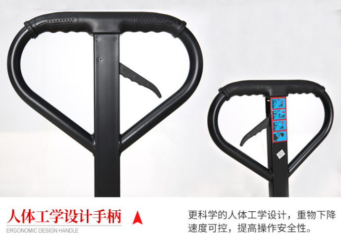 手動叉車圖片展示操作手柄細節--河北東圣吊索具制造有限公司--手動叉車|液壓堆高車|小型攪拌機|石材夾具