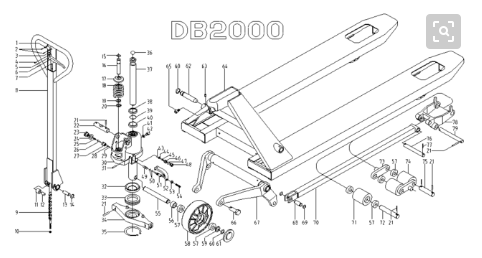 手動叉車結構示意圖--河北東圣吊索具制造有限公司--手動叉車