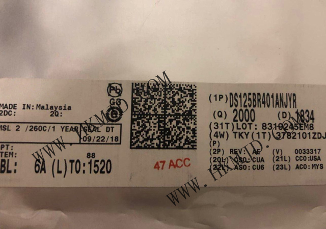 接口緩沖器，轉(zhuǎn)接驅(qū)動(dòng)器 DS125BR401ANJYR 4 通道 12Gbps 54-WQFN