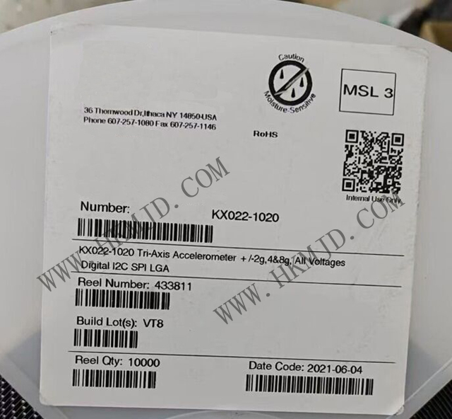 運動傳感器_KX022-1020_加速計 X，Y，Z 軸 ±2g，4g，8g 0.39Hz ~ 800Hz 12-LGA