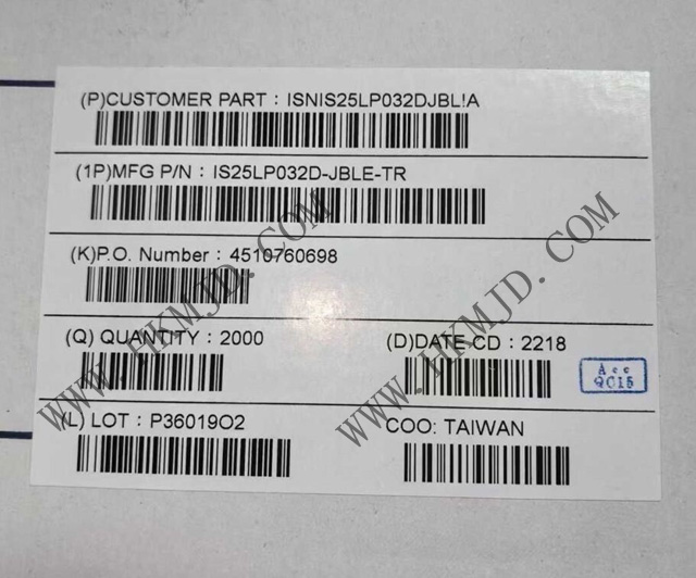 存儲器 IS25LP032D-JBLE-TR NOR閃存芯片 32M QSPI, 8-pin SOP 208mil ET